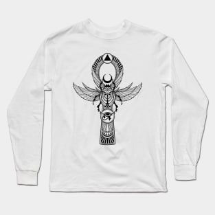 Egyptian Ankh with Scarab Long Sleeve T-Shirt